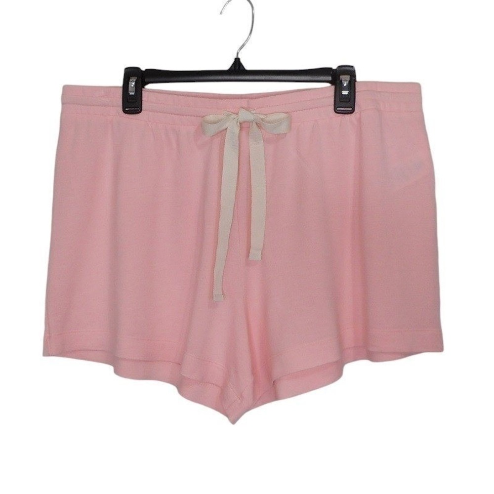 Amazon Essentials Lounge Sleep Shorts XL Pink Terry Stretch Drawstring Casual